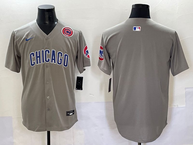 Men 2025 Chicago Cubs Blank Grey Game Nike MLB Jersey style 33->chicago cubs->MLB Jersey